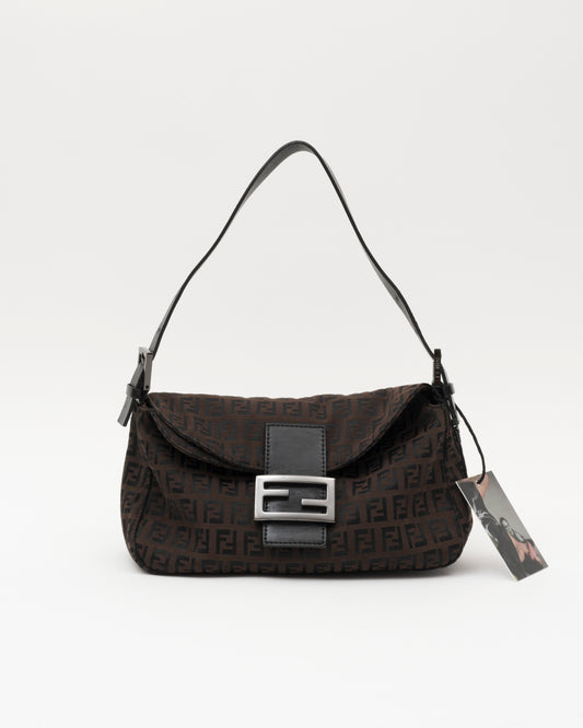 2000s FENDI Zucca Mamma Baguette Shoulder Bag