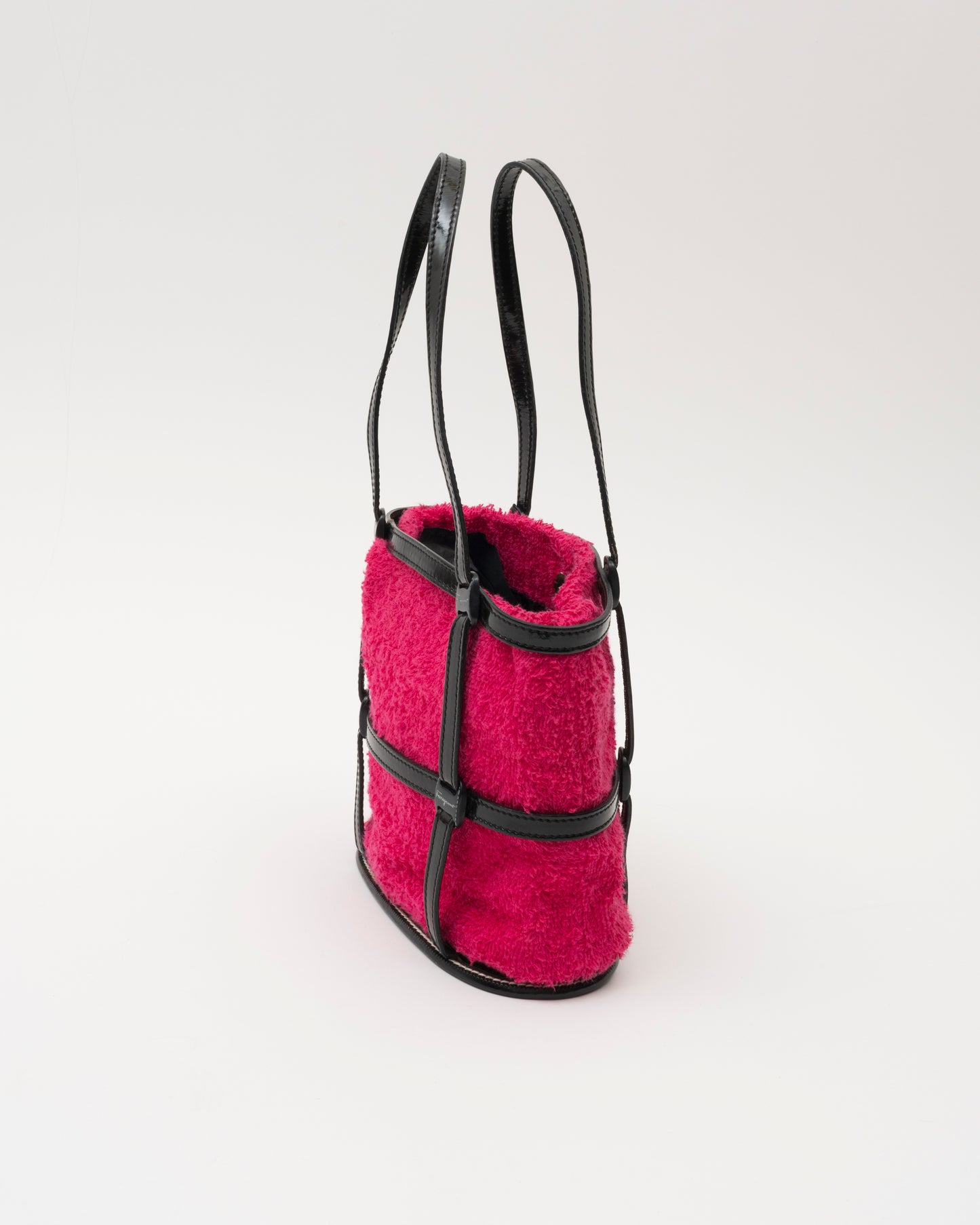 2000s SALVATORE FERRAGAMO 2in1 Terry Cloth Cage Bag