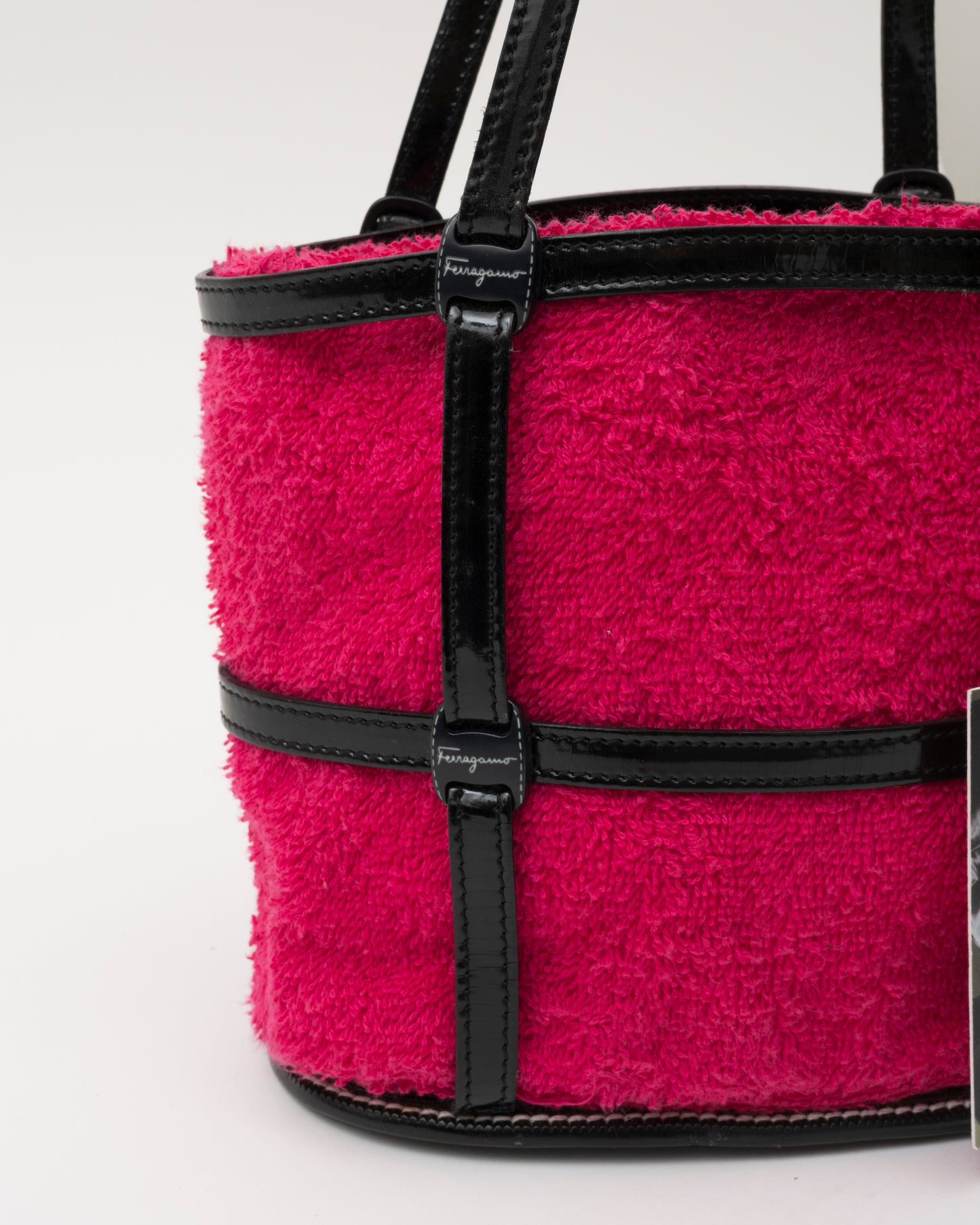 2000s SALVATORE FERRAGAMO 2in1 Terry Cloth Cage Bag