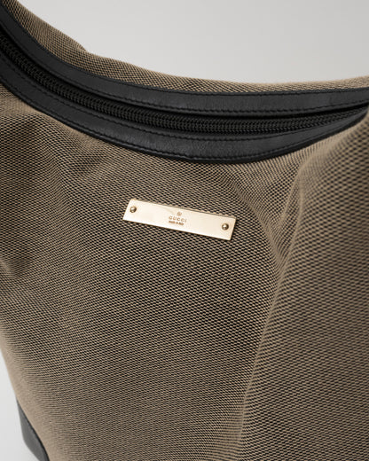90s GUCCI Beige and Black Canvas Bag