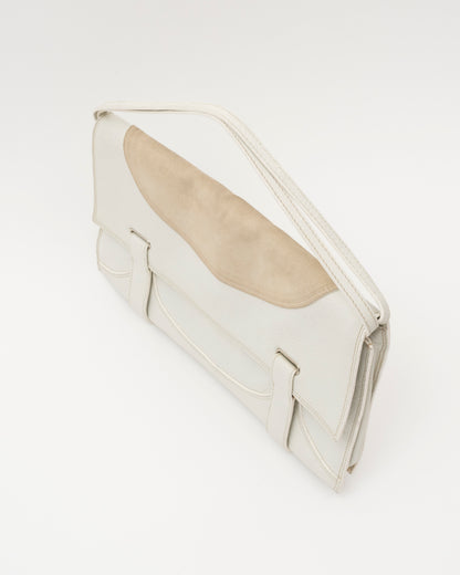 2000s MIU MIU Ivory Leather Envelope Bag