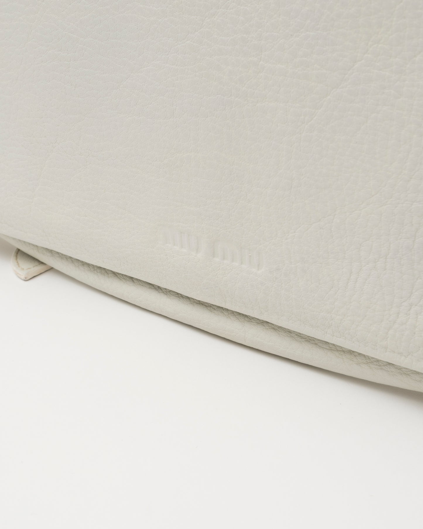 2000s MIU MIU Ivory Leather Envelope Bag