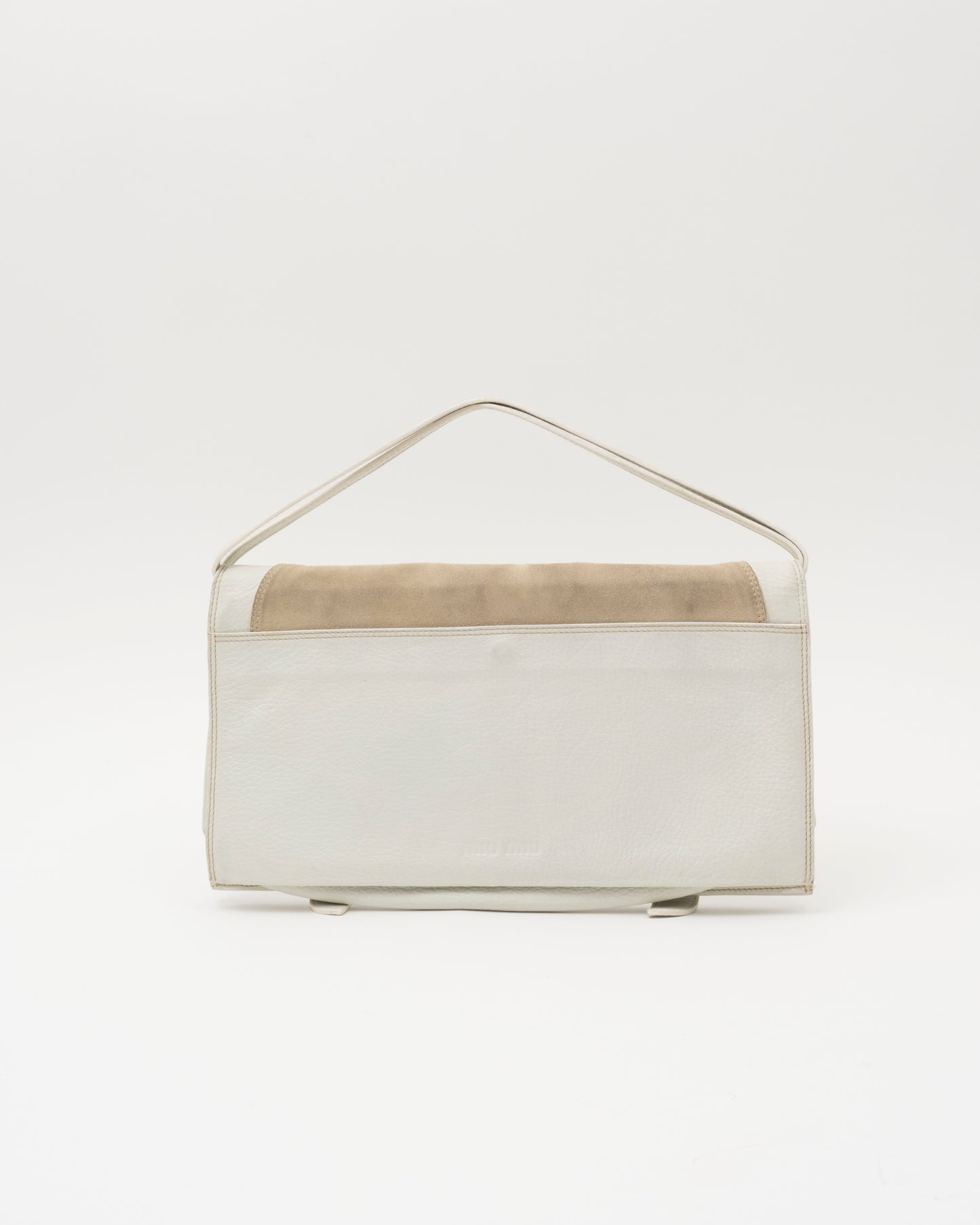 2000s MIU MIU Ivory Leather Envelope Bag
