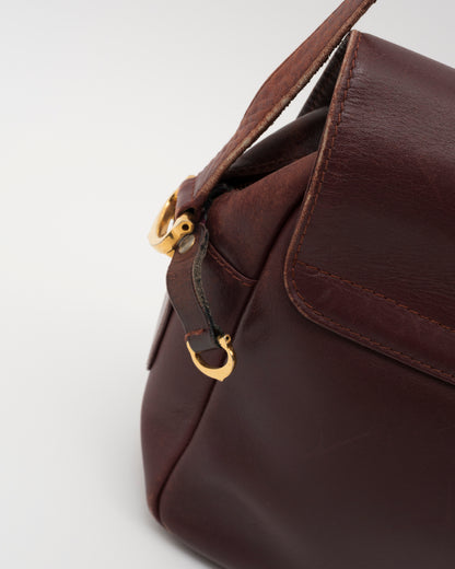 80s CARTIER Burgundy Leather Shoulder Bag (as is)