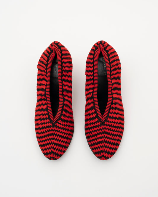 2000s CELINE Phoebe Philo Era Red Zig Zag Knit Heels (35)