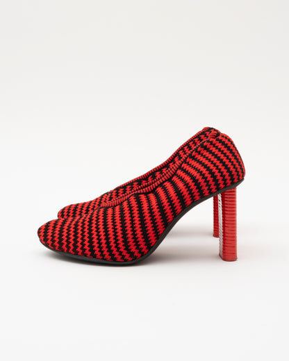 2000s CELINE Phoebe Philo Era Red Zig Zag Knit Heels (35)