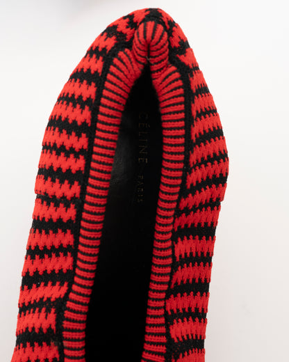 2000s CELINE Phoebe Philo Era Red Zig Zag Knit Heels (35)
