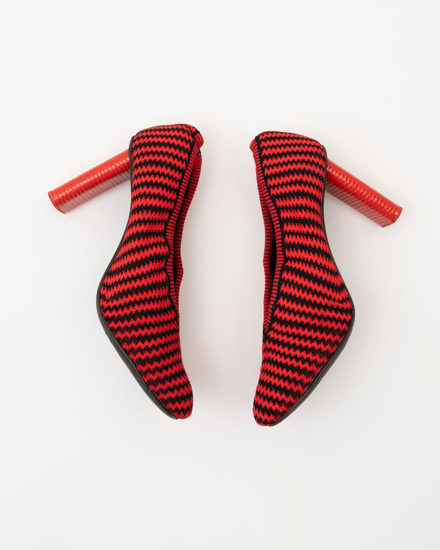2000s CELINE Phoebe Philo Era Red Zig Zag Knit Heels (35)