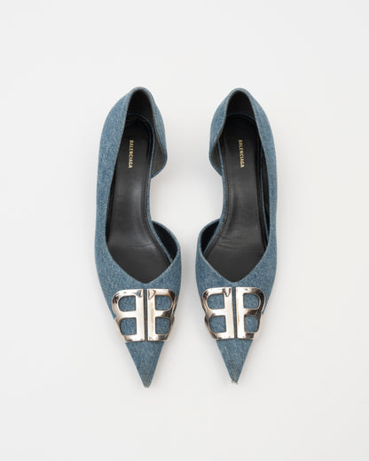 2019 BALENCIAGA Denim Logo Heels (7)