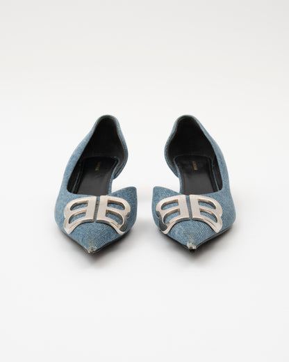 2019 BALENCIAGA Denim Logo Heels (7)