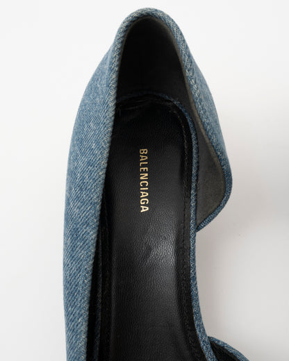 2019 BALENCIAGA Denim Logo Heels (7)