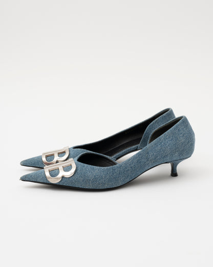 2019 BALENCIAGA Denim Logo Heels (7)