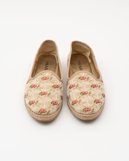 SS2003 PRADA Milano Floral Brocade Flats (40)