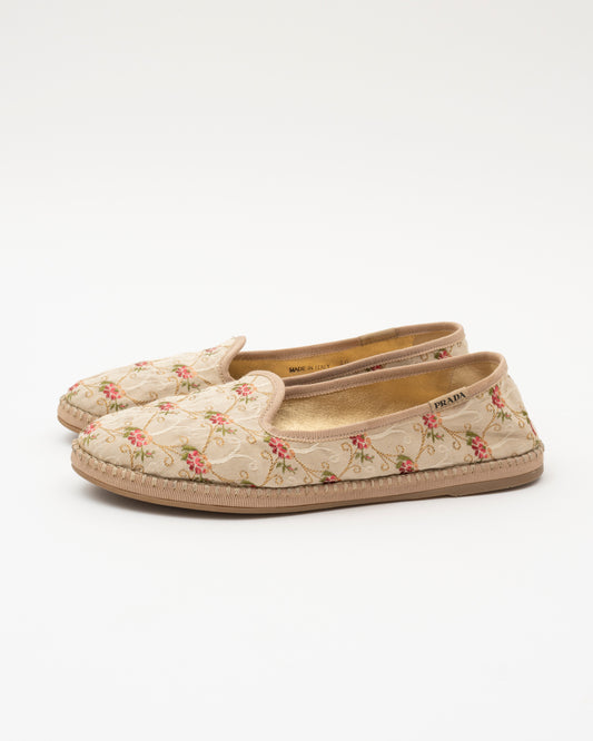SS2003 PRADA Milano Floral Brocade Flats (40)