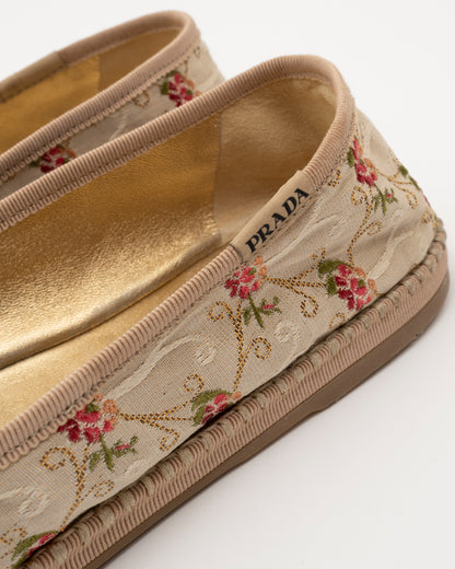 SS2003 PRADA Milano Floral Brocade Flats (40)