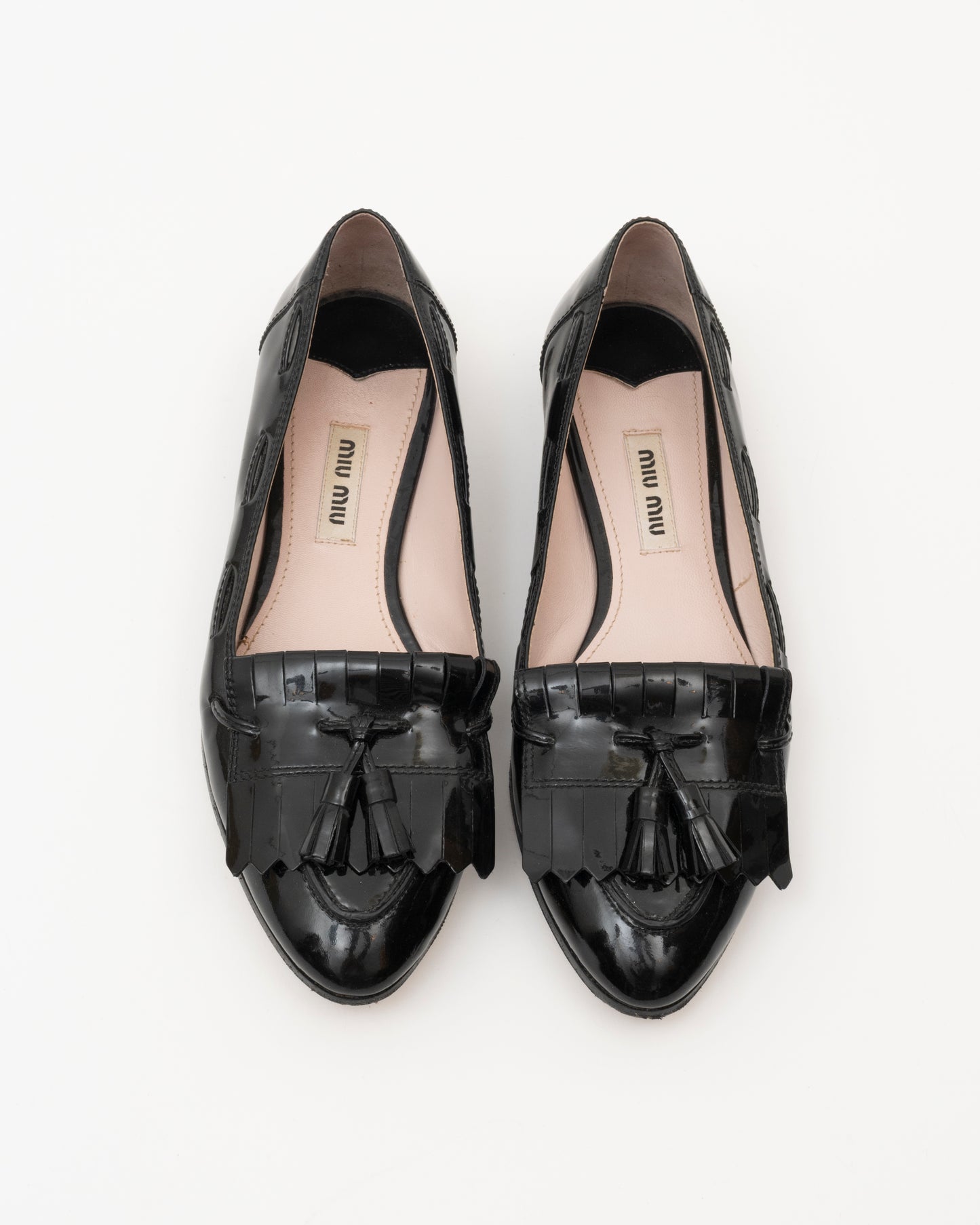 AW2012 MIU MIU Black Patent Moccasins (35)