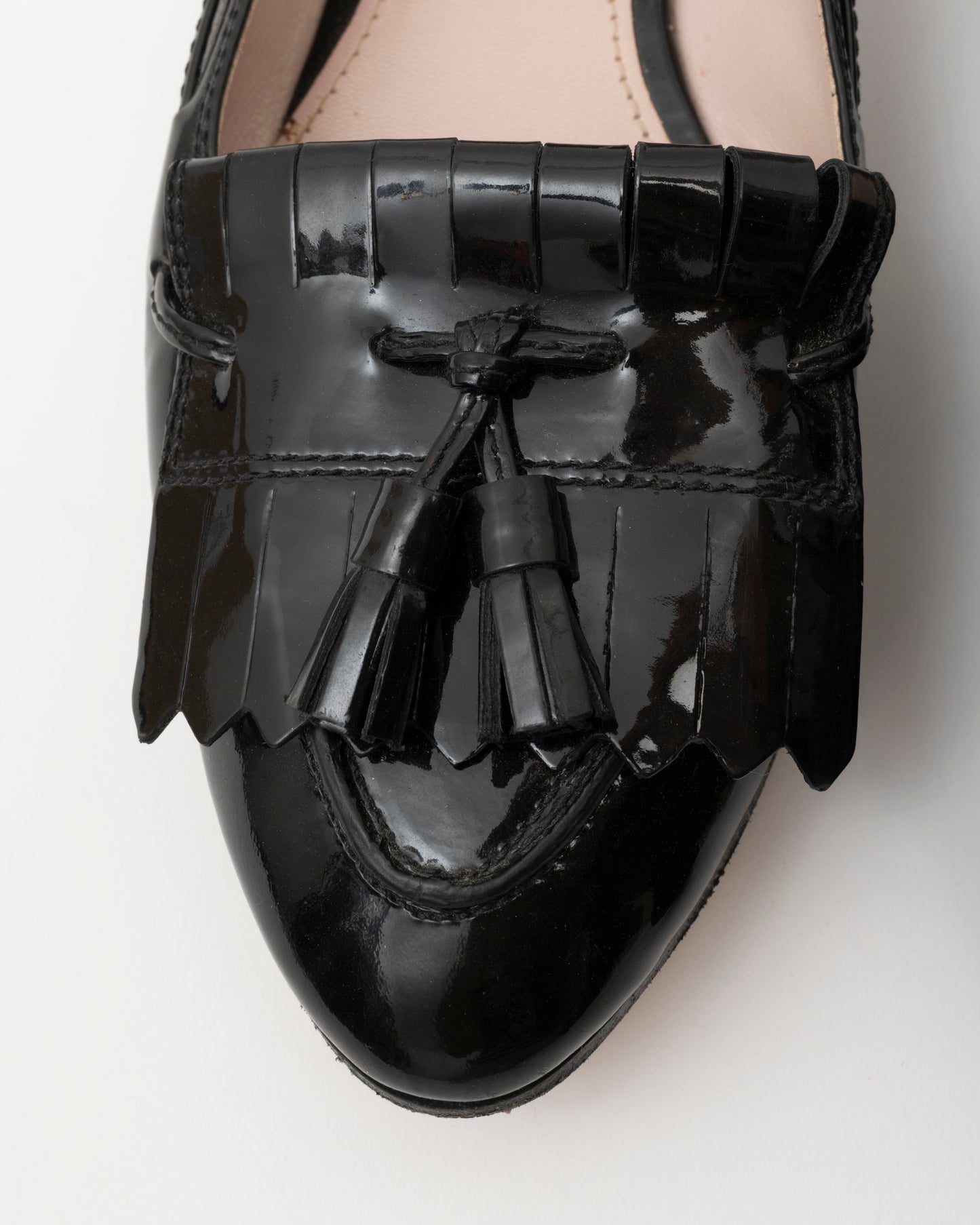 AW2012 MIU MIU Black Patent Moccasins (35)