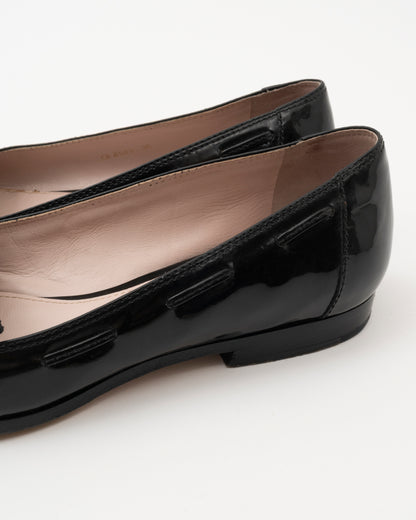 AW2012 MIU MIU Black Patent Moccasins (35)