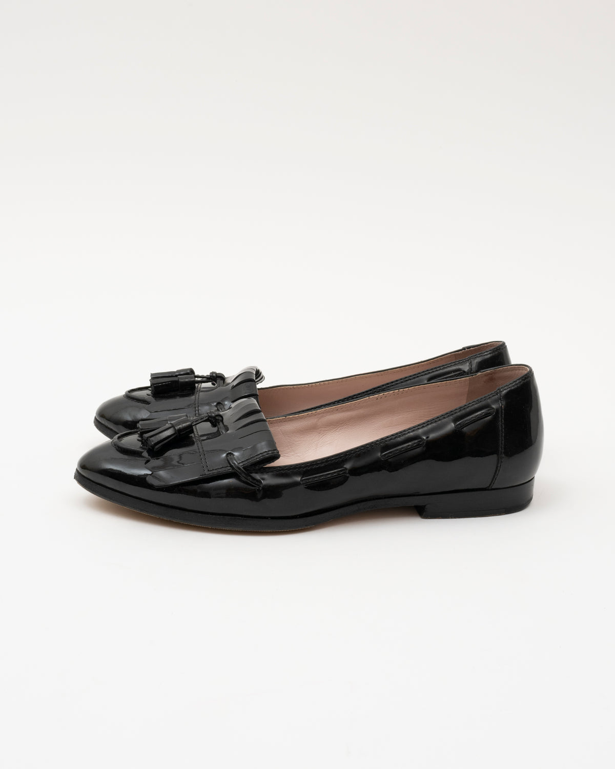 AW2012 MIU MIU Black Patent Moccasins (35)