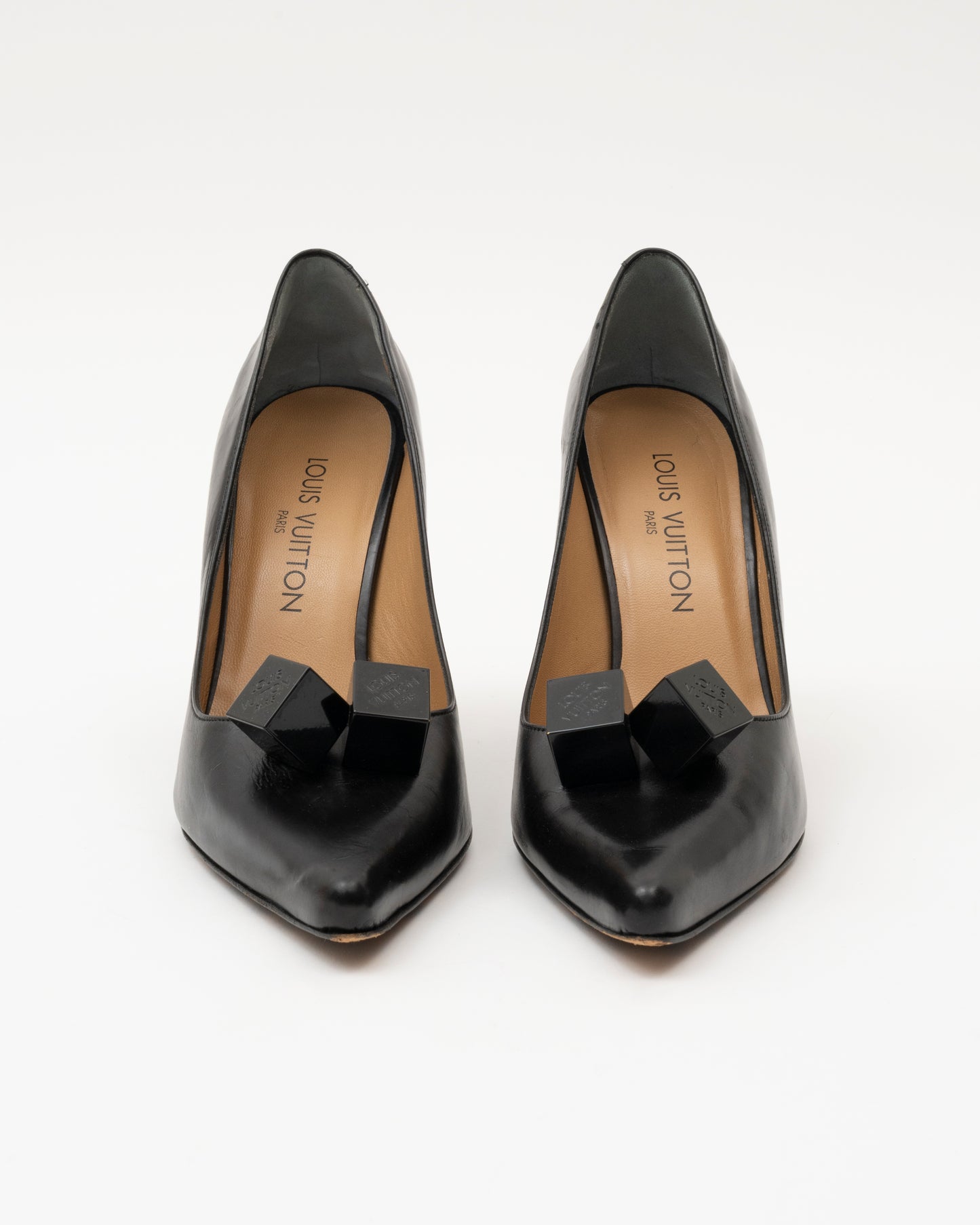 2011 LOUIS VUITTON Black Dice Heels (8.5)