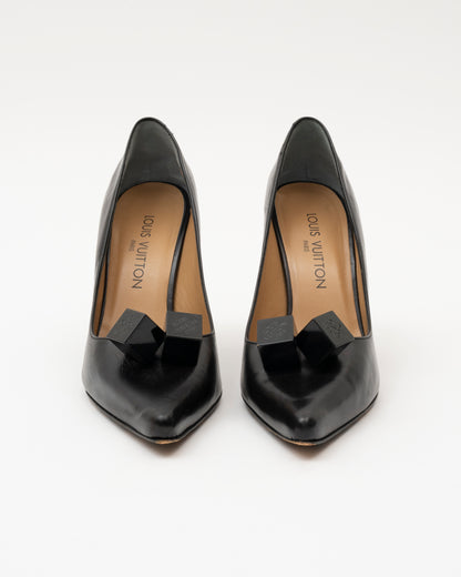 2011 LOUIS VUITTON Black Dice Heels (8.5)
