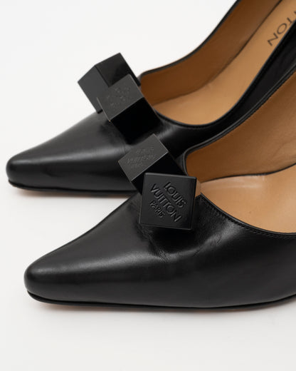 2011 LOUIS VUITTON Black Dice Heels (8.5)
