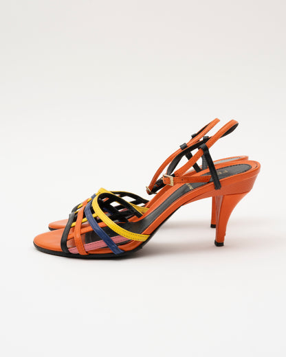 2000s FENDI Multicolor Cage Strap Sandals (36.5)