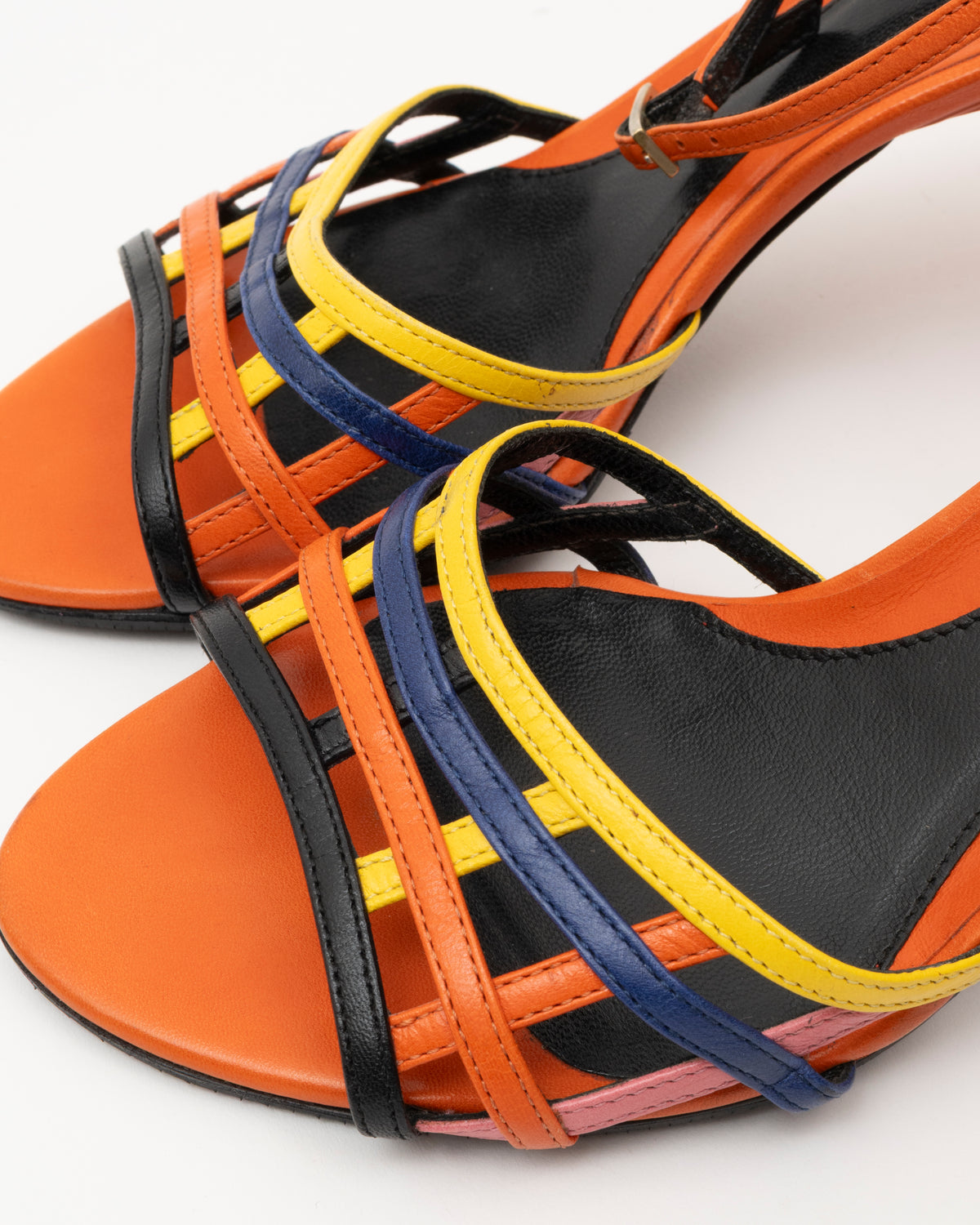 2000s FENDI Multicolor Cage Strap Sandals (36.5)