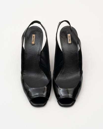 2000s MIU MIU Black Patent Wedges (36)