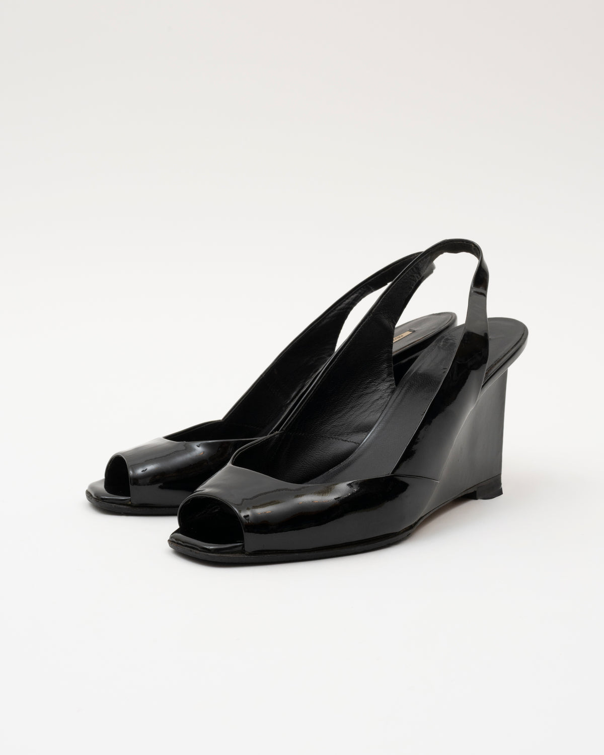 2000s MIU MIU Black Patent Wedges (36)