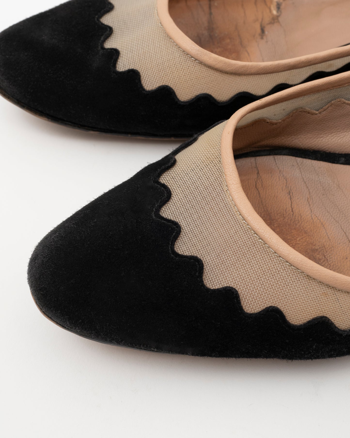 2000s CHLOE Suede Scalloped Ballet Flats (37.5)