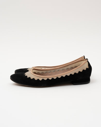 2000s CHLOE Suede Scalloped Ballet Flats (37.5)