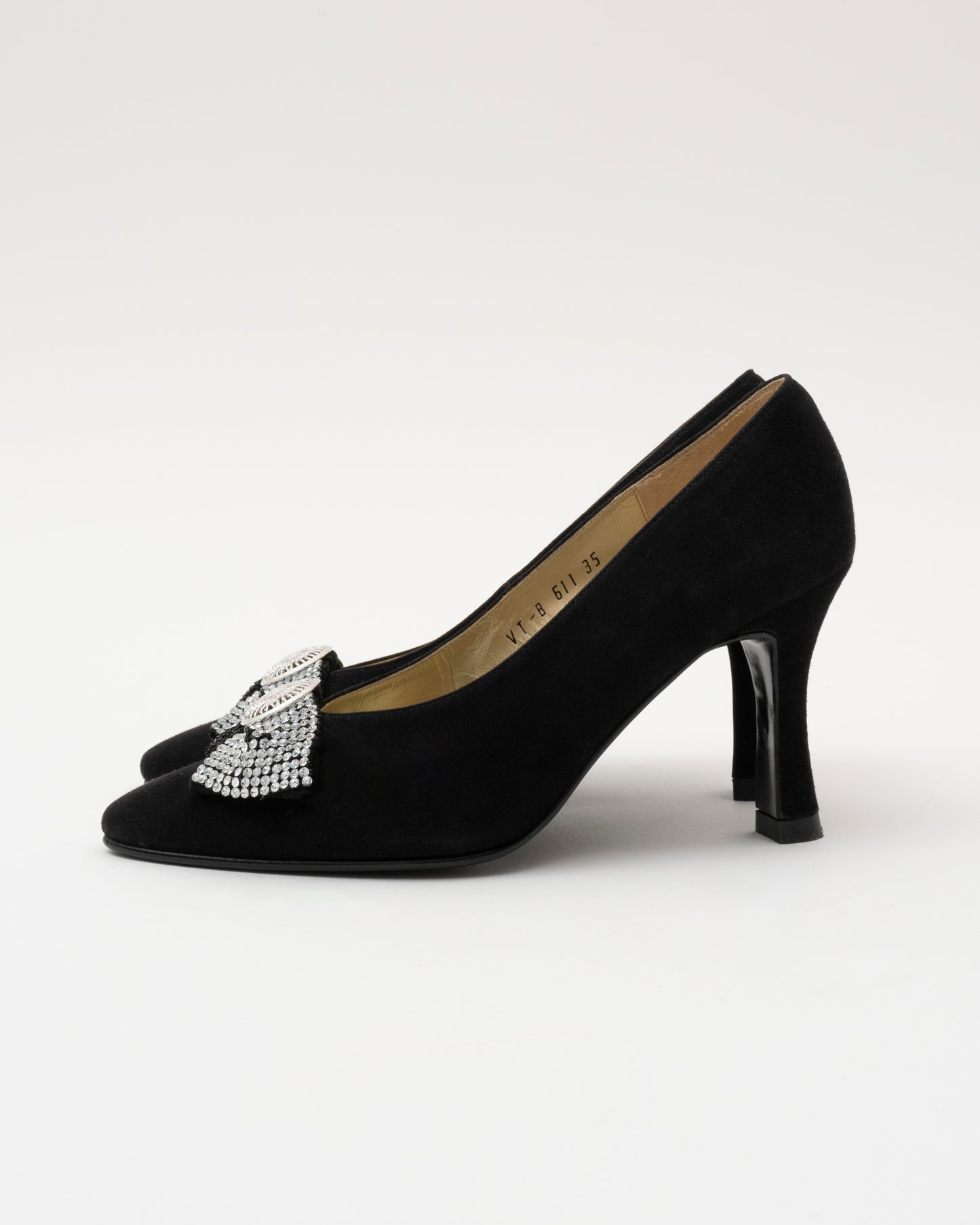90s GIANNI VERSACE Black Rhinestone Medusa Heels w/box (5)