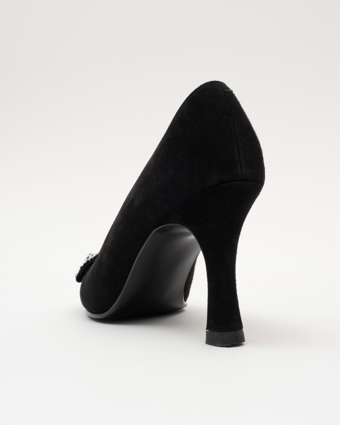 90s GIANNI VERSACE Black Rhinestone Medusa Heels w/box (5)