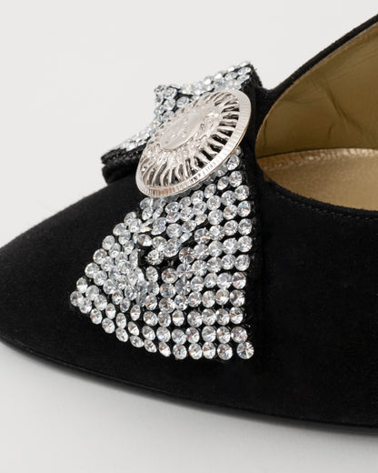 90s GIANNI VERSACE Black Rhinestone Medusa Heels w/box (5)