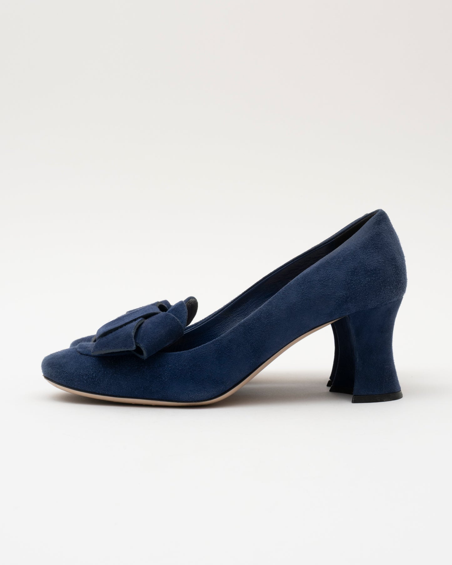 90s MIU MIU Blue Suede Bow Heels (37.5)