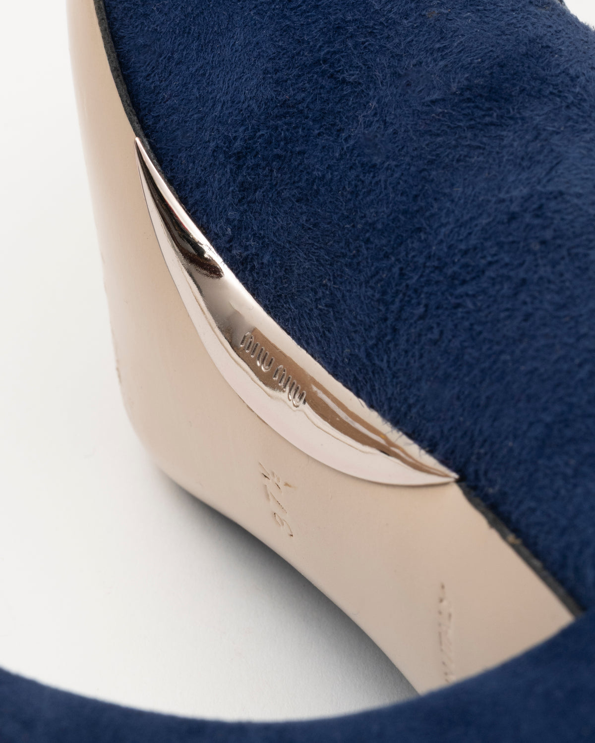 90s MIU MIU Blue Suede Bow Heels (37.5)