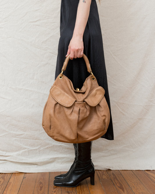 Preloved MIU MIIU Beige Leather Bag
