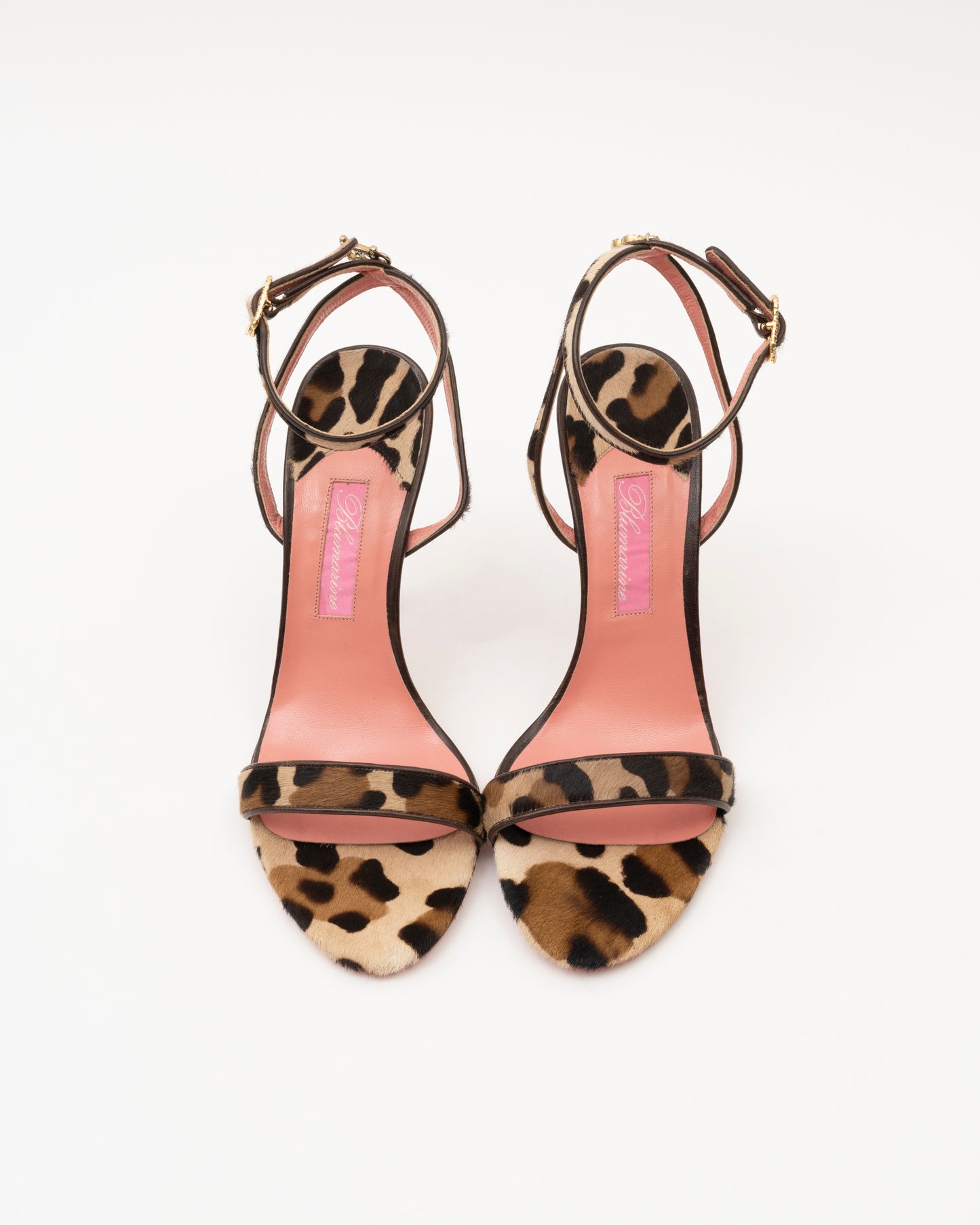 2000s BLUMARINE Leopard Pony Hair Crystal Charm Heels (37)