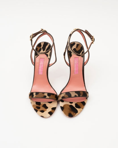 2000s BLUMARINE Leopard Pony Hair Crystal Charm Heels (37)