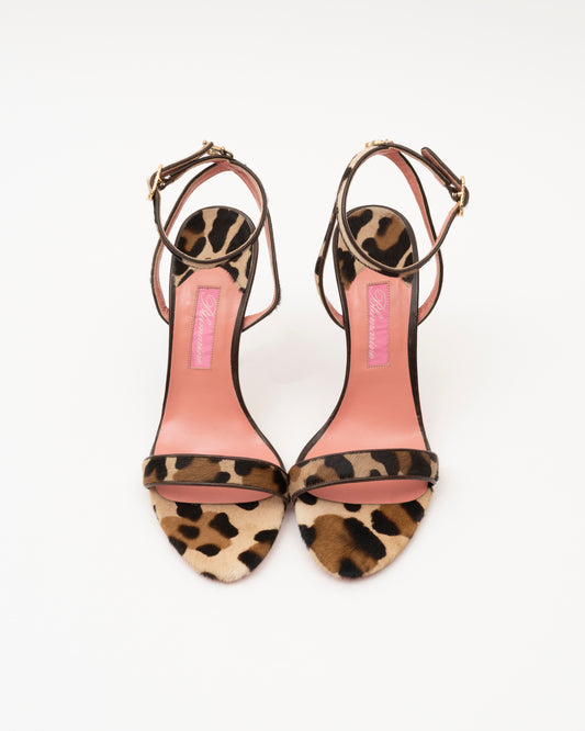 2000s BLUMARINE Leopard Pony Hair Crystal Charm Heels (37)