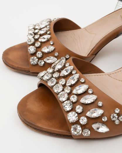 2000s MIU MIU Brown/Silver Crystal Heels (7)