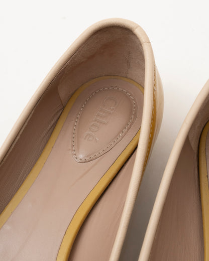 2000s CHLOE Mustard Patent Bow Flats (35)