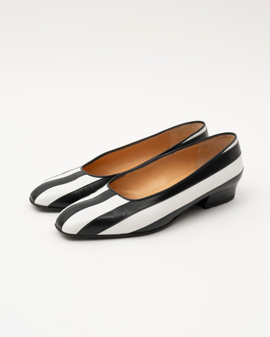 90s CELINE BW Striped Flats (6)