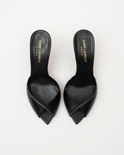 2000s SAINT LAURENT Black Studded Heels (36)