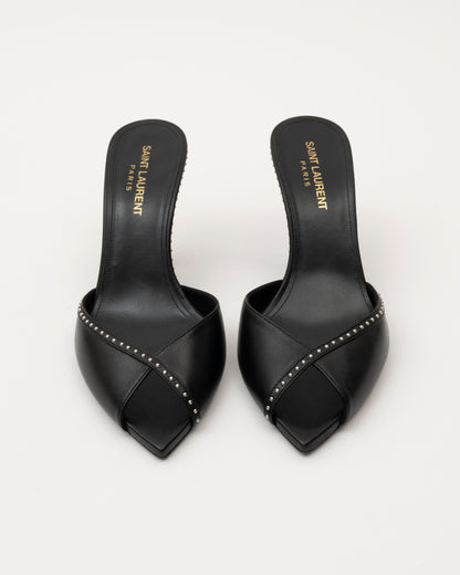 2000s SAINT LAURENT Black Studded Heels (36)