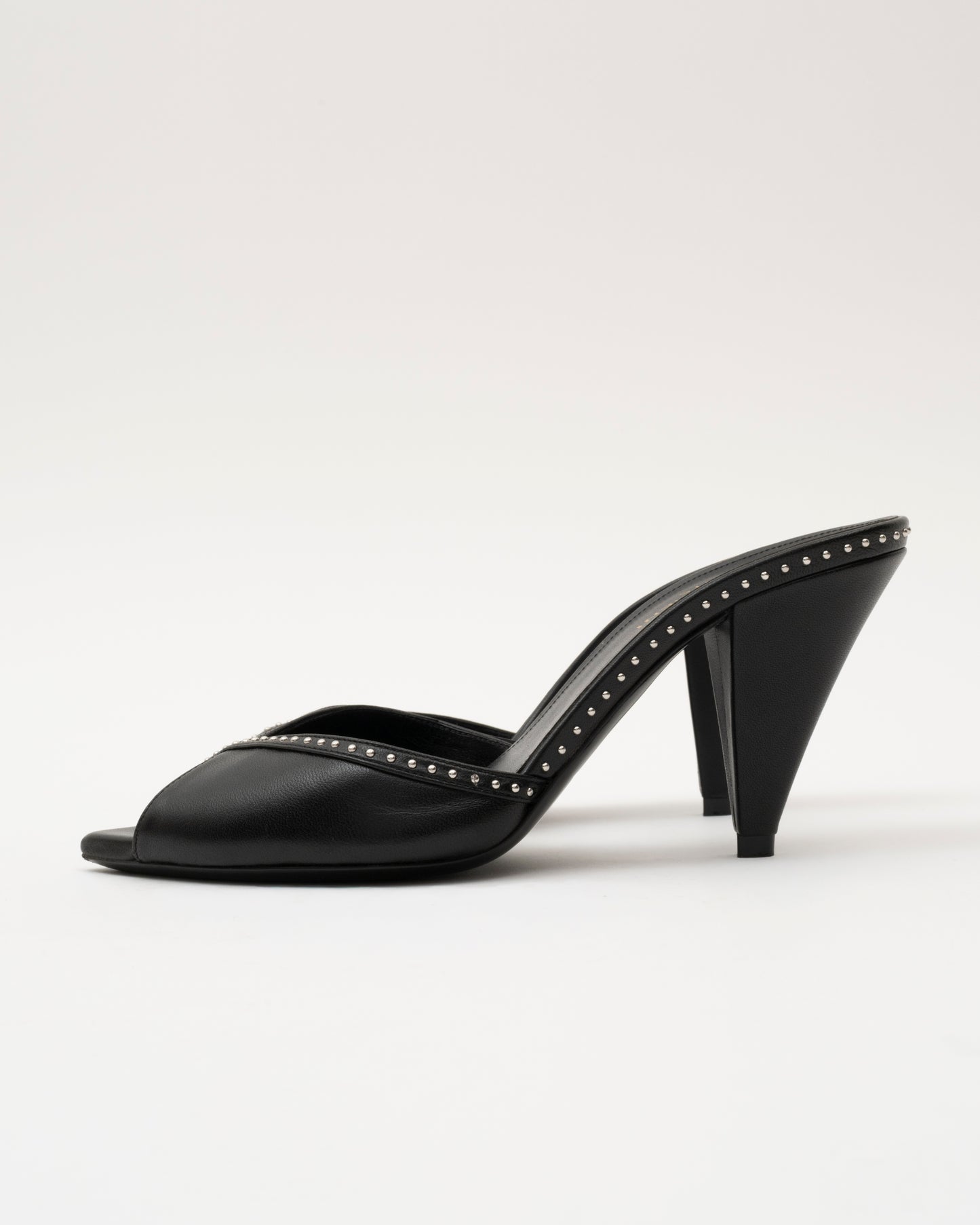 2000s SAINT LAURENT Black Studded Heels (36)