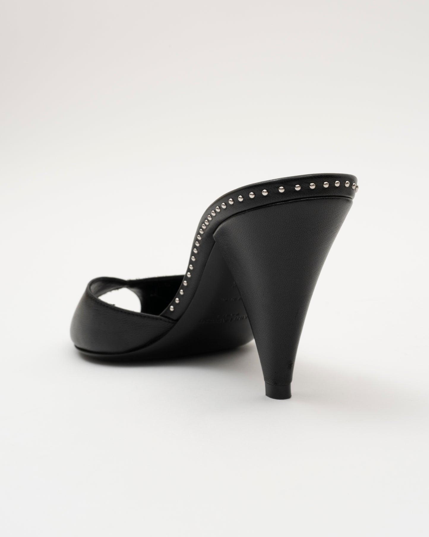 2000s SAINT LAURENT Black Studded Heels (36)