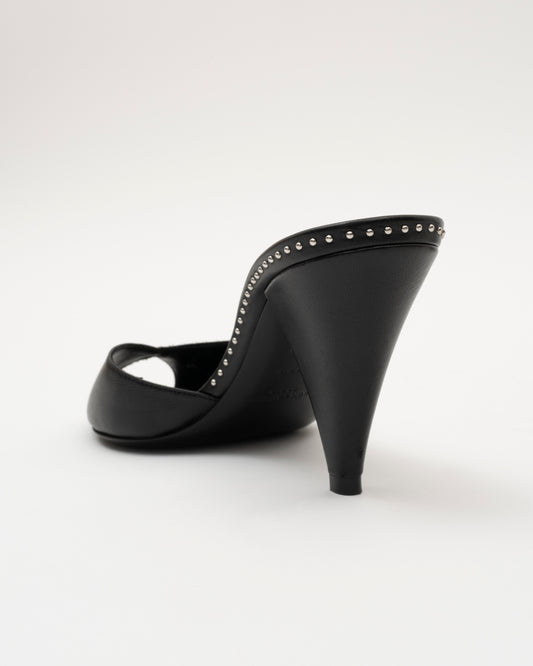 2000s SAINT LAURENT Black Studded Heels (36)