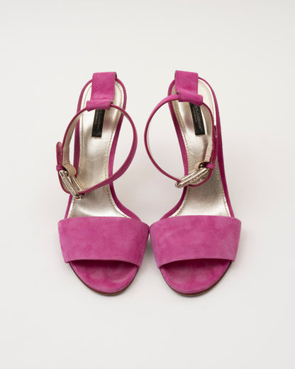 2000s DOLCE & GABBANA Fuchsia Suede Buckle Heels (39)